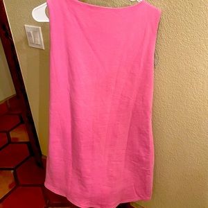 Queen of Sparkles diagonal rainbow metallic fringe tinsel sash pink dress size L